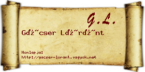 Gácser Lóránt névjegykártya