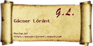 Gácser Lóránt névjegykártya