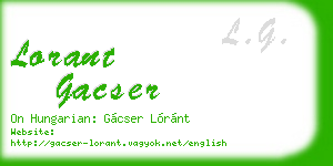 lorant gacser business card