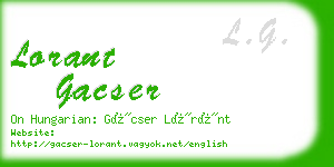 lorant gacser business card